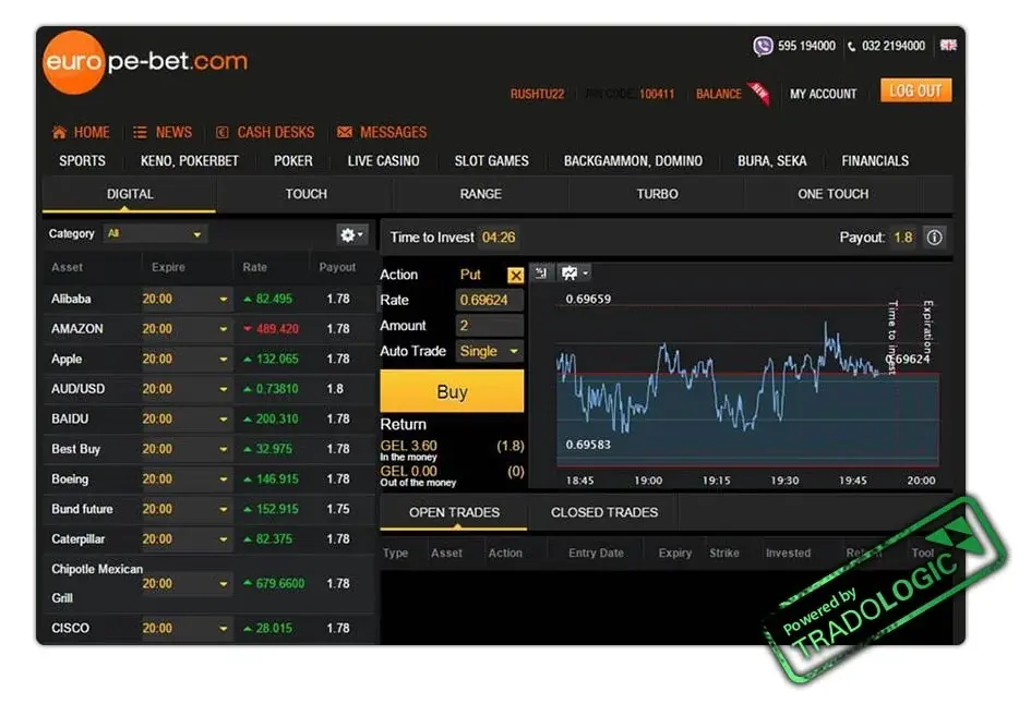 Europebet screenshot